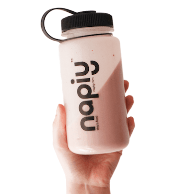 Hand holding bottle