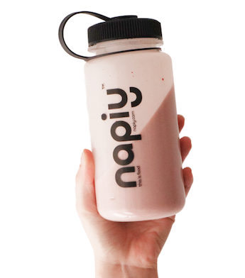 Hand holding bottle